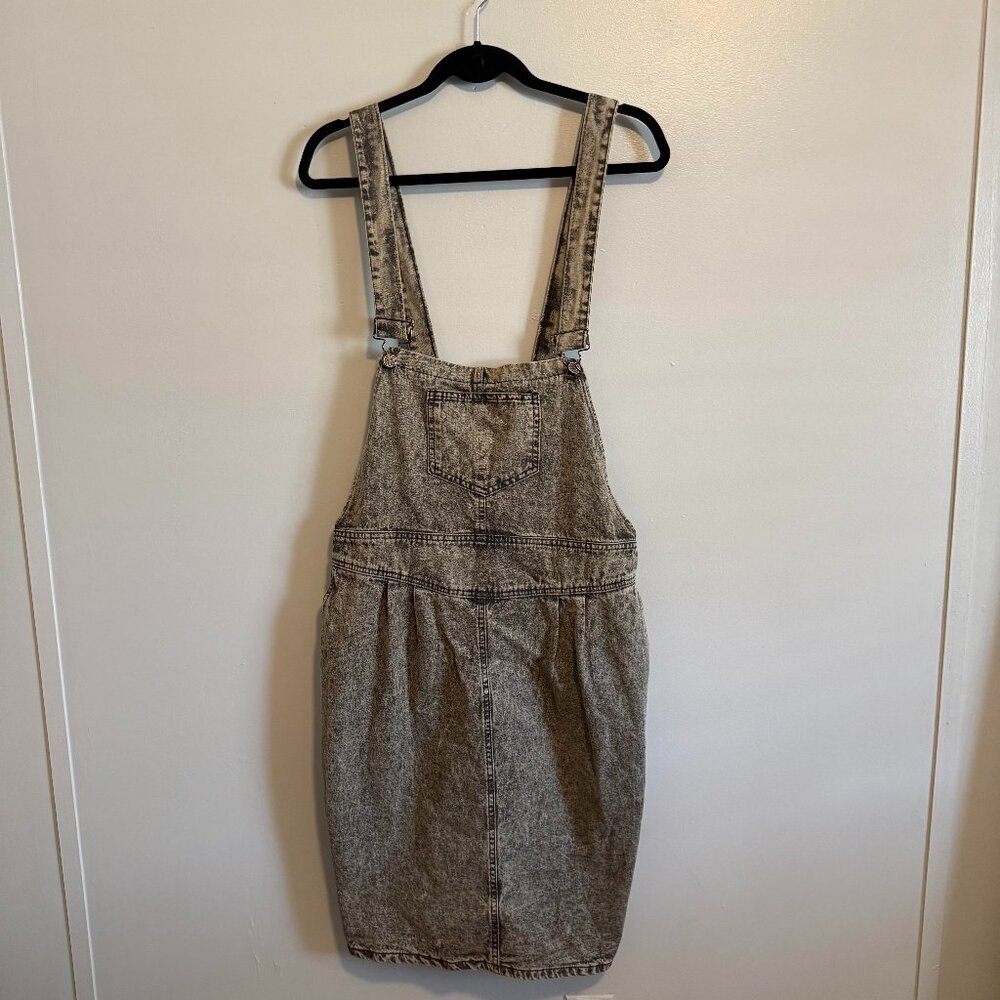 NWT VINTAGE Denim Overall Dress Women's 18W Blue Acid Wash Bib Skirt 90s Retro